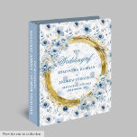 Stylish Dusty Blue Glitter Oval Wedding Memory  Binder<br><div class="desc">✅ For matching items search 192W in my collections ✅ Capture every special memory of your big day with our Wedding Ring Binder and Album Collection, featuring elegant dusty blue and pastel blue watercolor flowers accented by shimmering gold glitter ovals. Perfect for a modern, boho, or romantic wedding theme, these...</div>