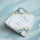Stylish Dusty Blue Gold Frame Greenery Wedding  Binder<br><div class="desc">✅ For matching items search 210W in my collections ✅ Keep your wedding memories beautifully organized with this elegant watercolor wedding binder, featuring dusty blue flowers, lush eucalyptus greenery, and a shimmering gold glitter frame. Designed with romance and sophistication in mind, this piece is perfect as a wedding planner, keepsake...</div>