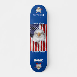 Stylish Eagle, The American Flag, Patriotic Skateboard