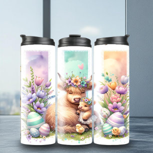 Stylish Easter Cow Brushstroke Tumbler