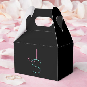 Stylish Editable Any Two Modern Looking Initials Favor Box