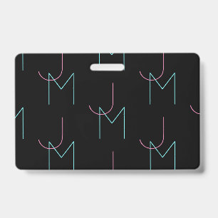 Stylish Editable Any Two Modern Tiled Initials Badge