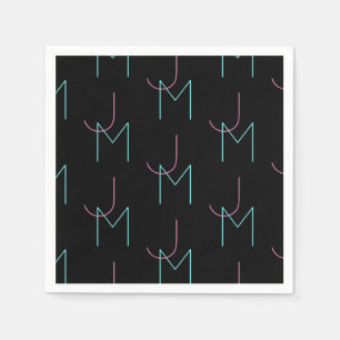 Stylish Editable Any Two Modern Tiled Initials Napkin