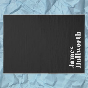 Stylish Editable Retro Modern Name (or other text) Tissue Paper