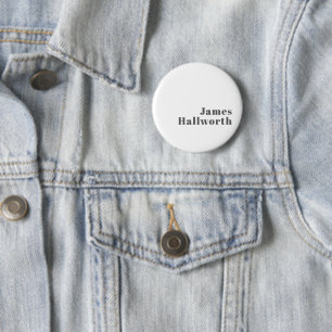 Stylish Editable Retro Modern Text   Grey 2 Inch Round Button