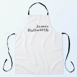 Stylish Editable Retro Modern Text   Grey Apron