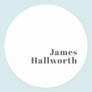 Stylish Editable Retro Modern Text | Grey Classic Round Sticker