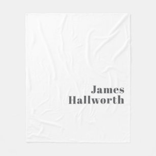 Stylish Editable Retro Modern Text   Grey Fleece Blanket