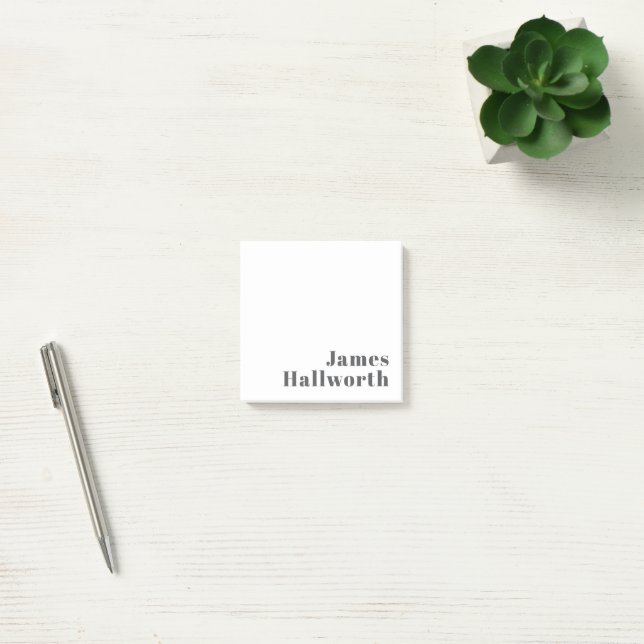 Stylish Editable Retro Modern Text | Grey Post-it Notes (Office)