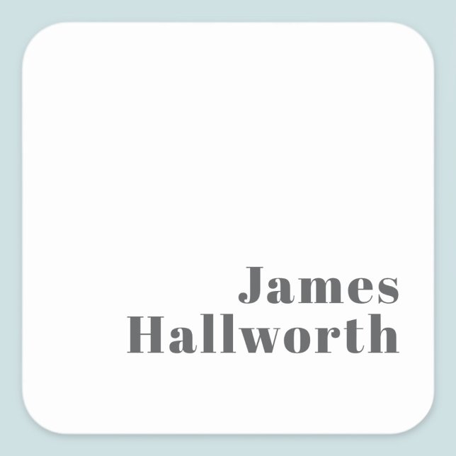 Stylish Editable Retro Modern Text | Grey Square Sticker (Creator Uploaded)