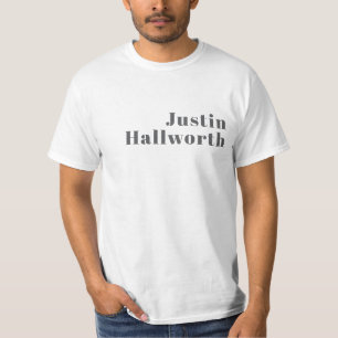 Stylish Editable Retro Modern Text   Grey T-Shirt