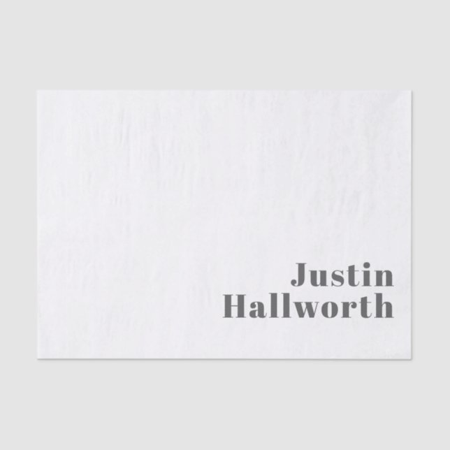 Stylish Editable Retro Modern Text | Grey Tissue Paper (Front)