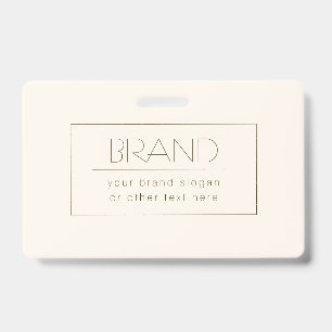 Stylish Editable Template Off-white & Dark Brown Badge