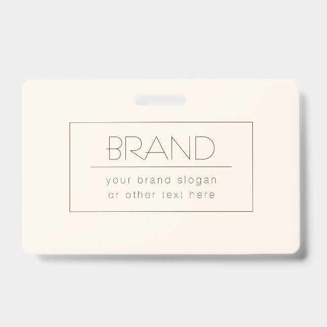 Stylish Editable Template | Off-white & Dark Brown Badge (Front)