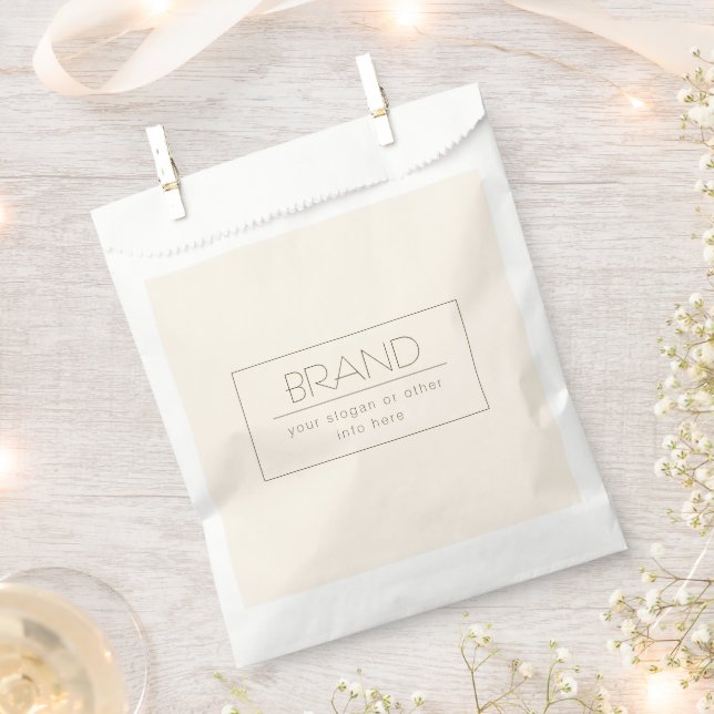 Stylish Editable Template | Off-white & Dark Brown Favour Bag (Clipped)