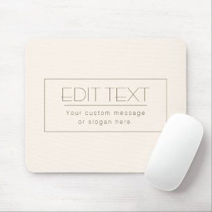 Stylish Editable Template Off-white & Dark Brown Mouse Pad