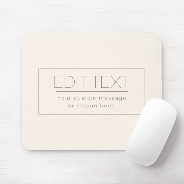Stylish Editable Template | Off-white & Dark Brown Mouse Pad (With Mouse)