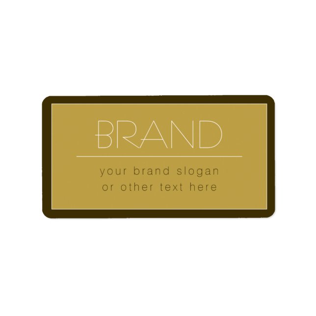 Stylish Editable Text Template | Vintage Gold Label (Front)