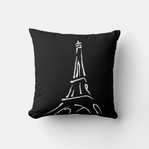 Stylish Eiffel Tower Sketch Throw Pillow
