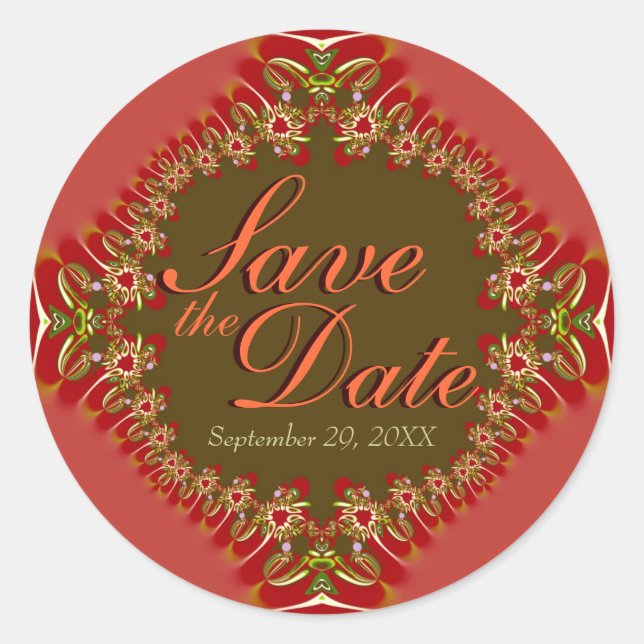 Stylish Elegance Lace Save the Date Stickers (Front)