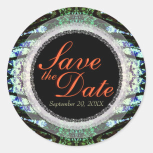 Stylish Elegance Lace Save the Date Stickers