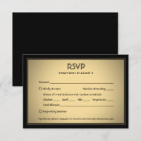 Stylish Elegant Black and Gold with Meal Options