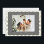 Stylish Elegant Black White Line Art Custom Photo Holiday Card<br><div class="desc">Stylish Elegant Black White Line Art Custom Photo Holiday Card</div>