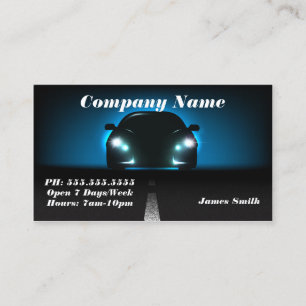 Stylish Elegant Blue Bold Automobile EU Business Card