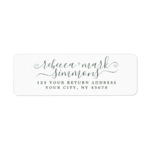 Stylish Elegant Chic Script Wedding Return Address