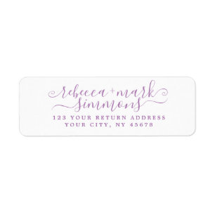 Stylish Elegant Chic Script Wedding Return Address