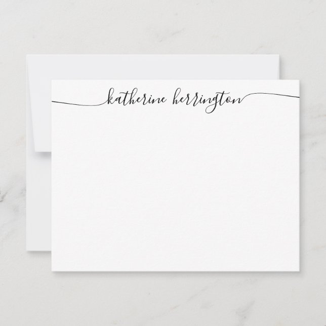 Stylish Elegant Chic Swash Script Name Calligraphy Card (Front)