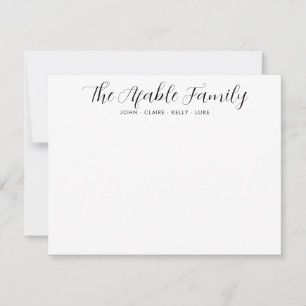 Stylish Elegant Family Name Couple Black Script No Card