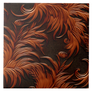 Stylish Elegant Faux Embossed Leather Tile
