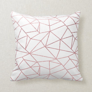 Stylish elegant faux rose gold geometrical throw pillow