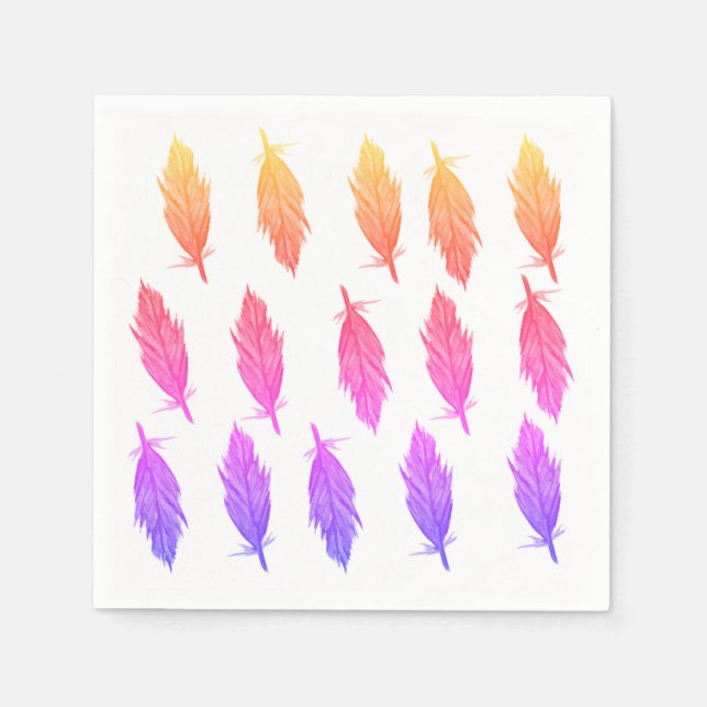 Stylish Elegant Feathers  Napkins (Front)