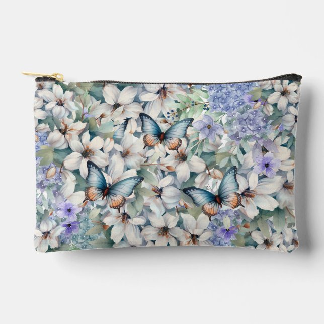 Stylish & Elegant Floral Butterflies Cosmetic Bag (Front)