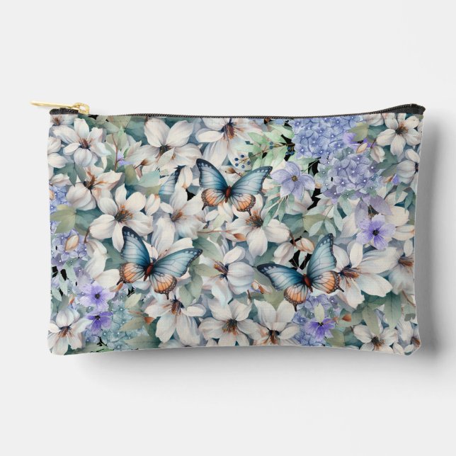 Stylish & Elegant Floral Butterflies Make-Up Bag (Front)
