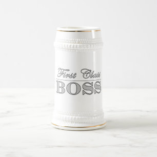 Stylish Elegant Gifts for Bosses First Class Boss Beer Stein