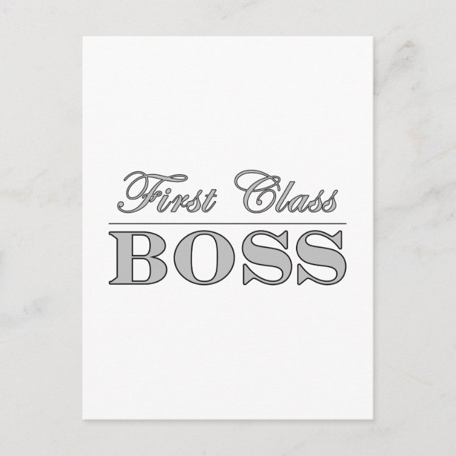 Stylish Elegant Gifts for Bosses First Class Boss Postcard (Front)