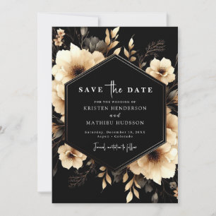  Stylish Elegant Gold and Black Wedding Save The Date