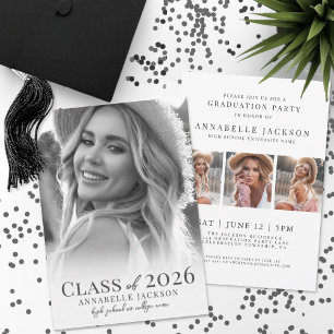 Stylish Elegant Graduate Simple Photo Graduation Invitation
