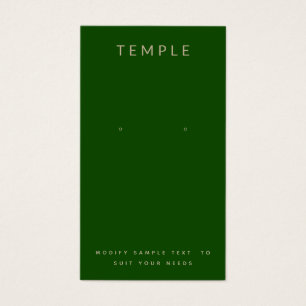 Stylish Elegant Green Earring Display Card