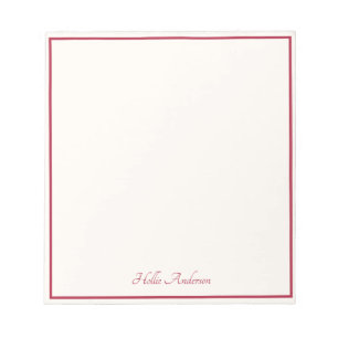 Stylish Elegant Ivory & Red Modern Notepad