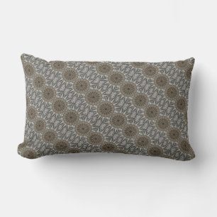 Stylish Elegant Kaleidoscope Design Brown Grey Outdoor Pillow