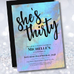 Stylish Elegant Modern 30th Birthday Invitation<br><div class="desc">You can change it to any birthday year! 30, 40, 50 or even for little kids! Stunning and colourful rainbow hued labradorite stone photo makes the perfect backdrop for a simple and modern design. This is a closeup of a real natural labradorite crystal with blue, purple, pink, yellow, and green....</div>