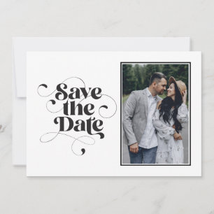 Stylish Elegant Modern Calligraphy Classic Simple Save The Date