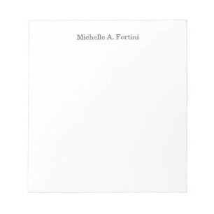 Stylish Elegant Plain Simple White Notepad