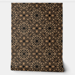 Stylish Elegant Retro Geometric Classy Deco Brown Wallpaper