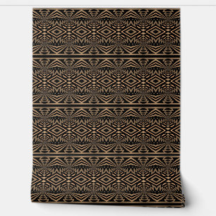 Stylish Elegant Retro Geometric Classy Deco Brown Wallpaper