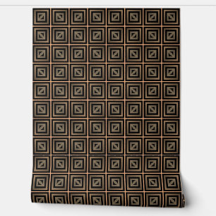 Stylish Elegant Retro Geometric Classy Deco Brown Wallpaper